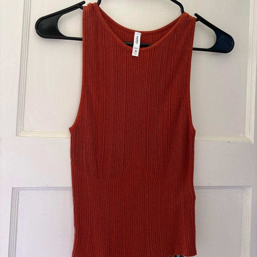 RVCA Orange Terracotta Knit Tank